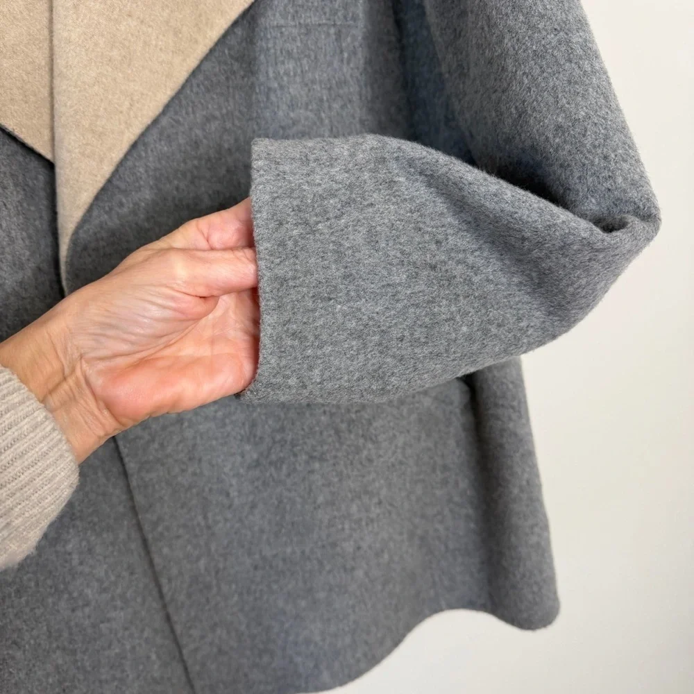 Talbots two-tone open front jacket Cardigan Wool  oversized lightweight Size 1X